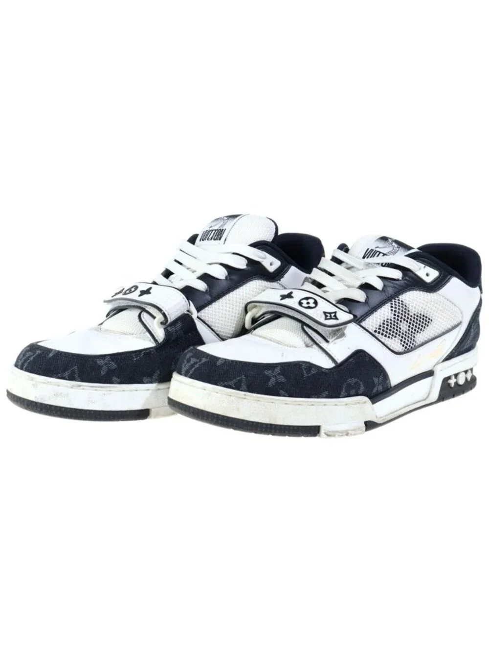 Louis Vuitton LV Trainer Maxi Monogram High Top Sneakers Black White Leather